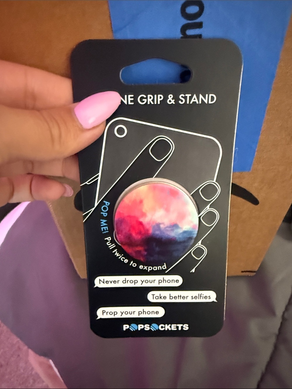 NWT 🏷️ | POPSOCKETS |  Phone Grip & Stand - Pink Dark Blue Cascade Water
